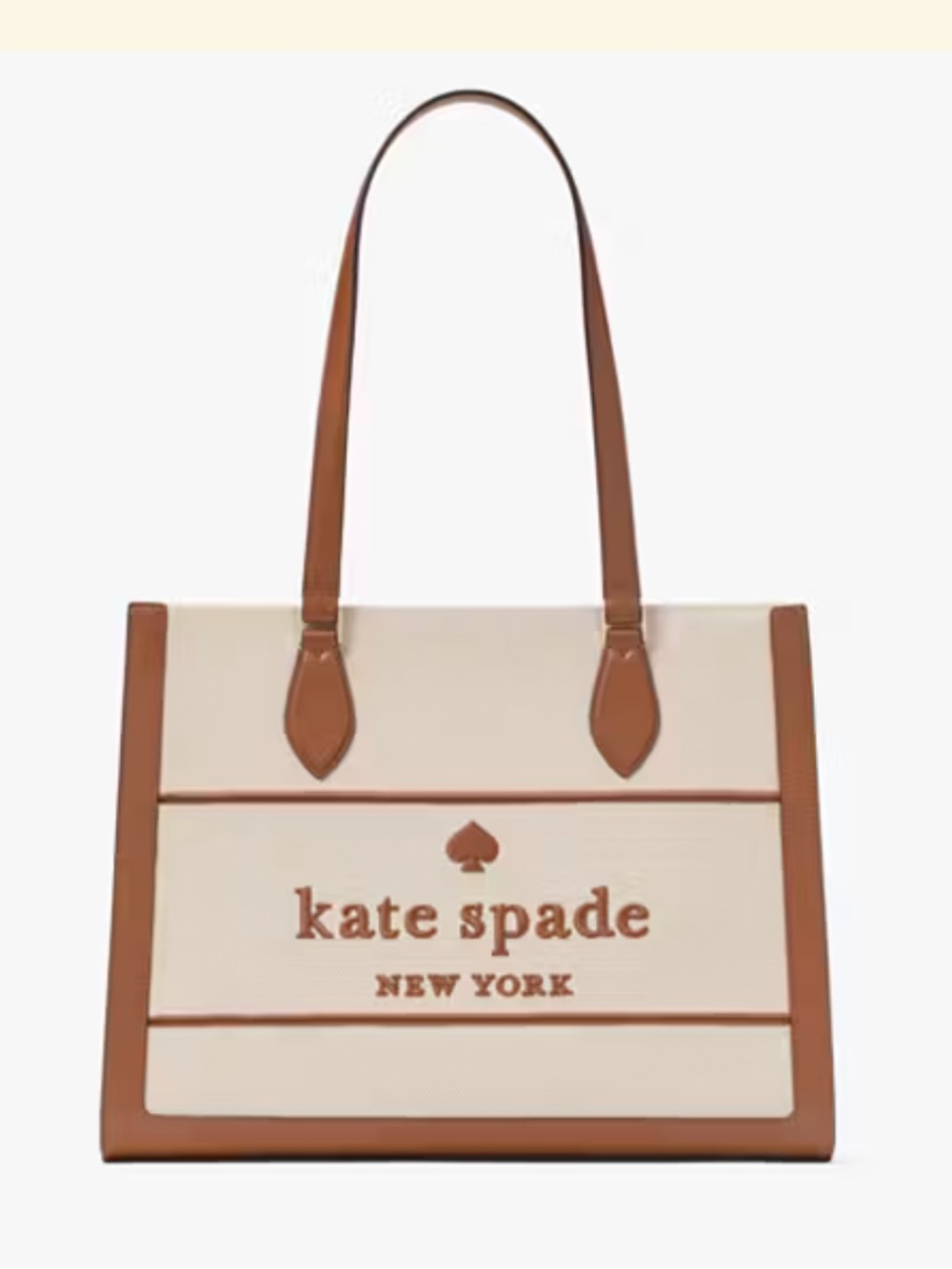 NWOT Kate Spade Ellie Canvas Brown Large Tote